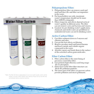 Activated Carbon Pre-filter with Granular Activated Carbon and KDF Process Media for Alkaline Water Ionizer